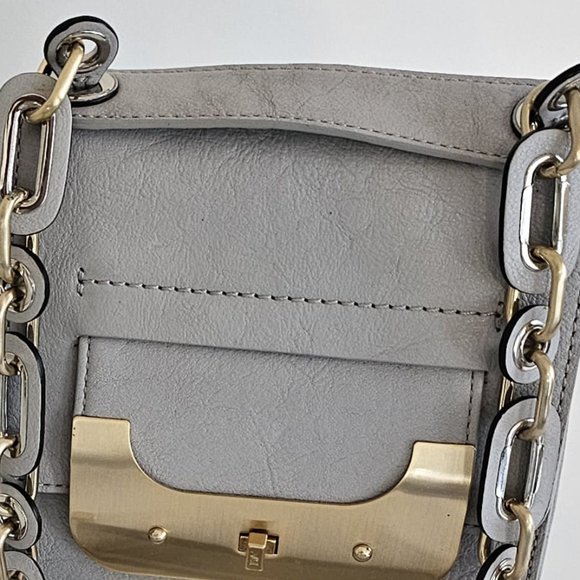 DIANE VON FURSTENBERG HARPER MINI CINZA SHOULDER BAG! - Picture 9 of 16